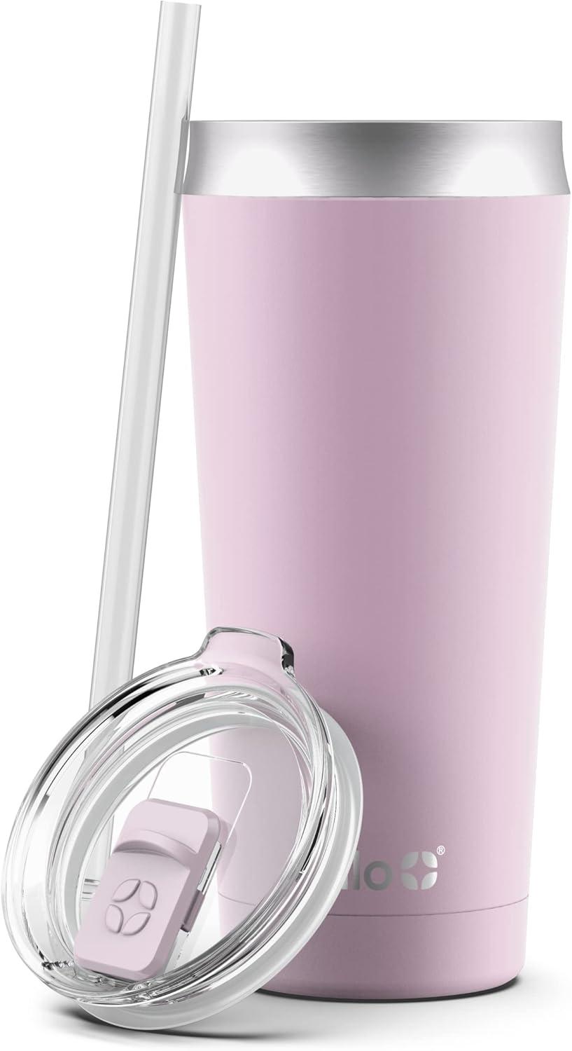 imageEllo Beacon Vacuum Insulated Stainless Steel Tumbler with Slider Lid and Optional StrawCashmere Pink