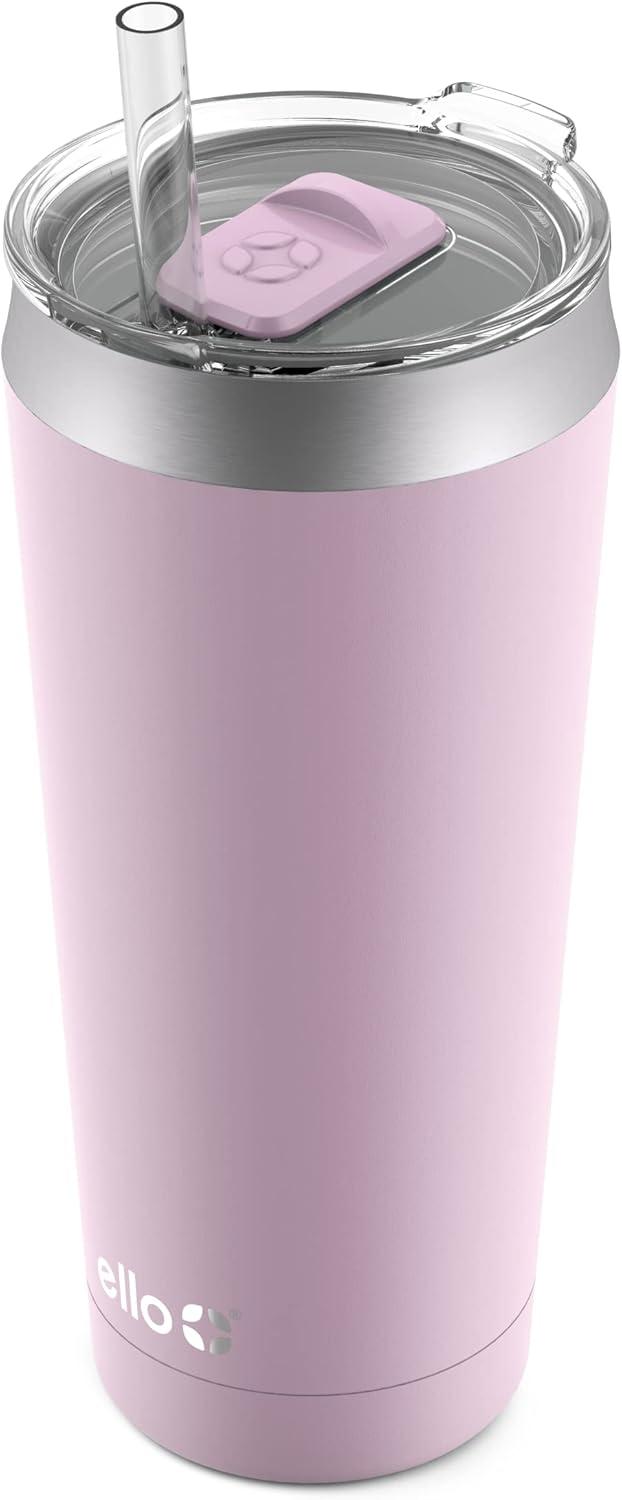 imageEllo Beacon Vacuum Insulated Stainless Steel Tumbler with Slider Lid and Optional StrawCashmere Pink