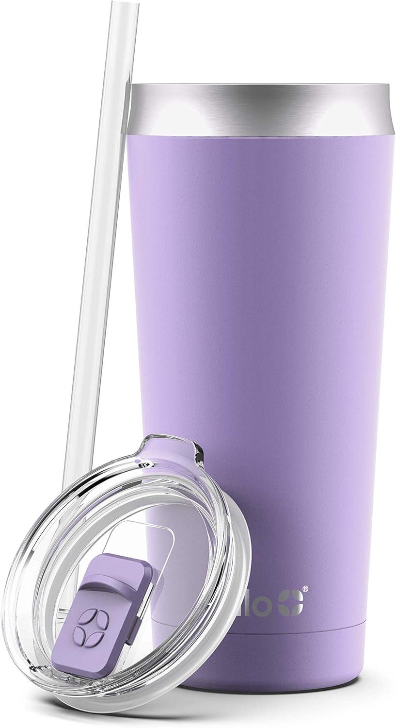 imageEllo Beacon Vacuum Insulated Stainless Steel Tumbler with Slider Lid and Optional StrawLilac