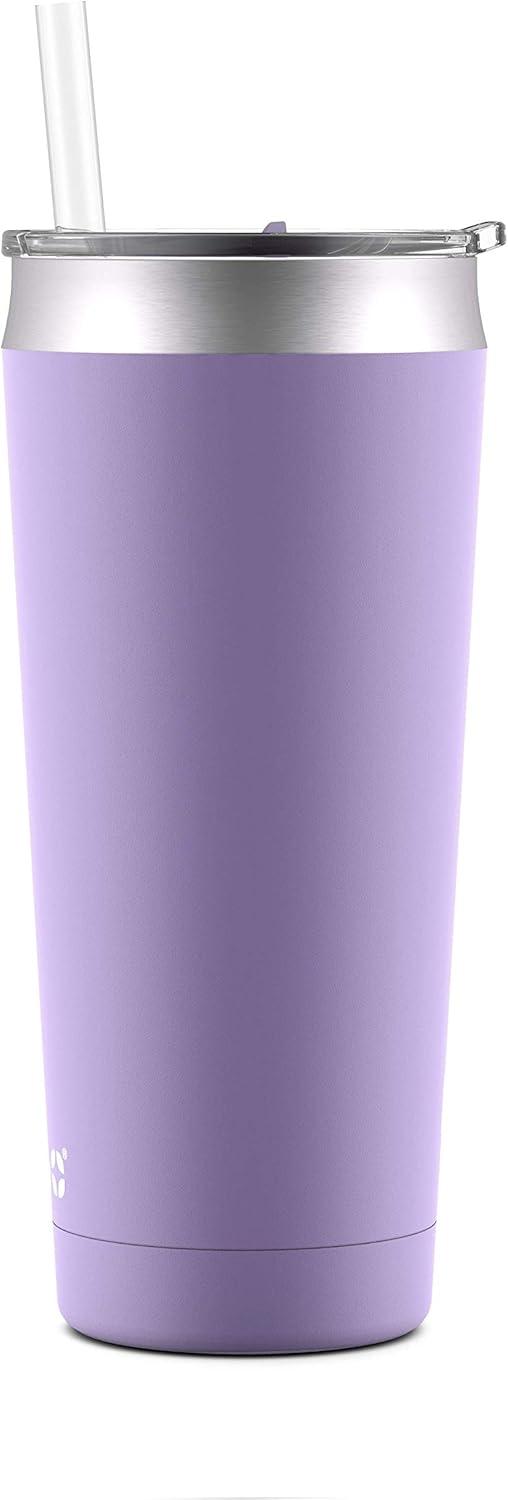 imageEllo Beacon Vacuum Insulated Stainless Steel Tumbler with Slider Lid and Optional StrawLilac