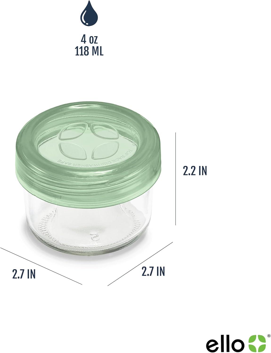 imageEllo Color Lock 3Pack 4oz Reusable Glass Condiment Containers with Screwon LeakProof Lid Perfect for Salad Dressing Sauce Dips Lunchbox Picnic BPAFree Purple RainDesert Festival