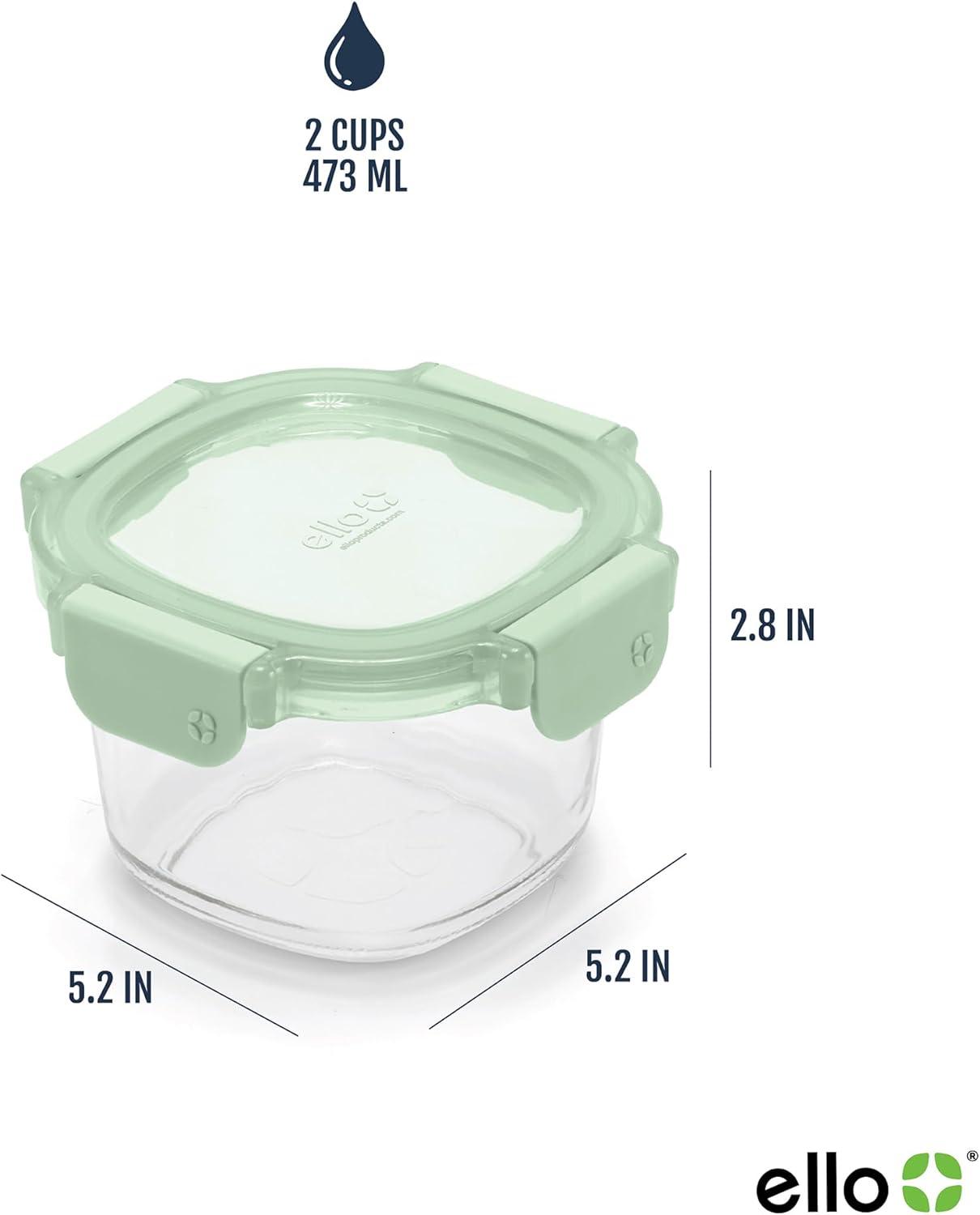 imageEllo Color Lock 3Pack 4oz Reusable Glass Condiment Containers with Screwon LeakProof Lid Perfect for Salad Dressing Sauce Dips Lunchbox Picnic BPAFree Purple RainDesert Festival