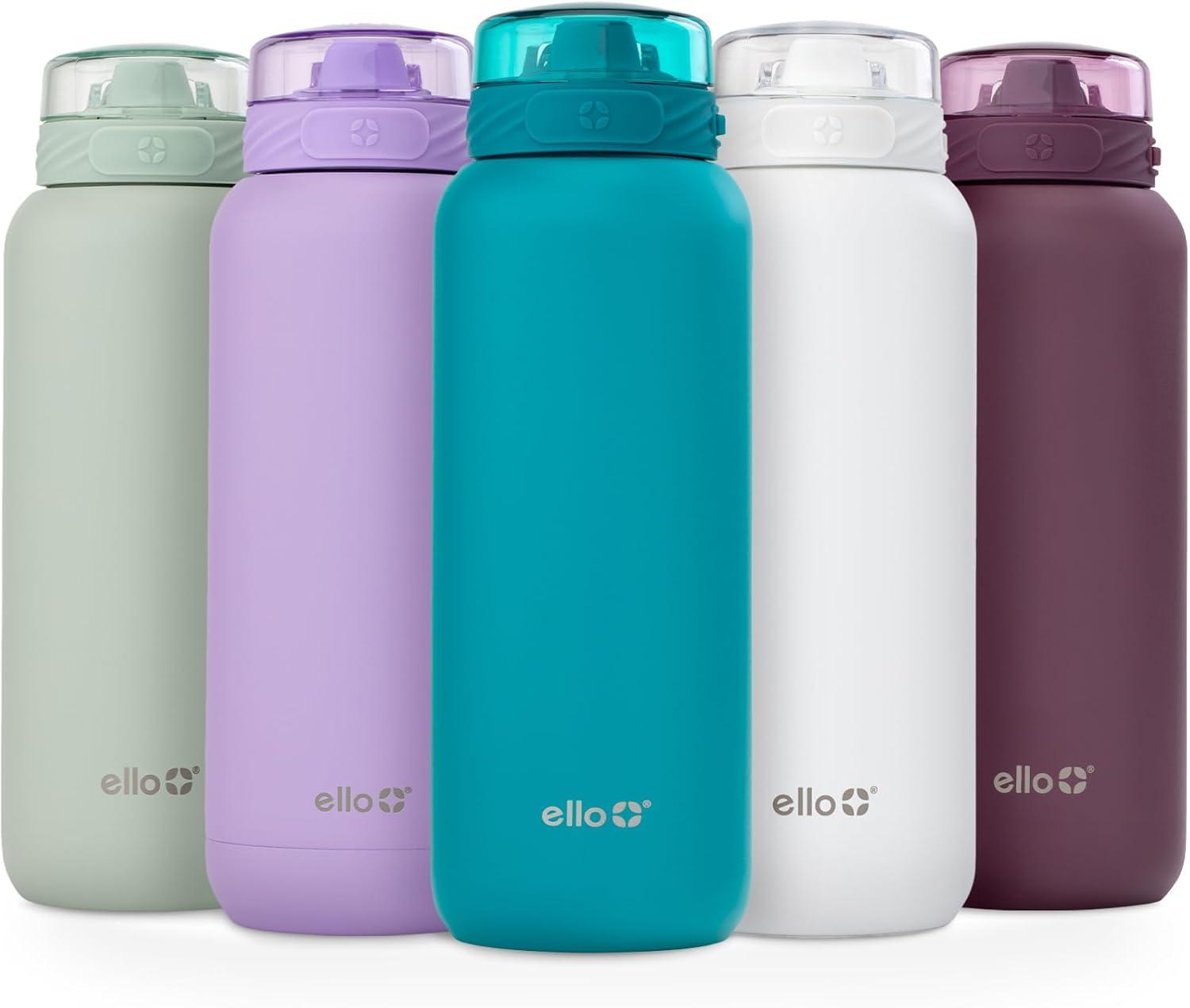 imageEllo Cooper 22oz Stainless Steel Water Bottle with Straw and Carry Handle Double Walled and Vacuum Insulated Metal Leak Proof Locking Lid with Soft Silicone Spout Reusable BPA Free AntiguaAntigua