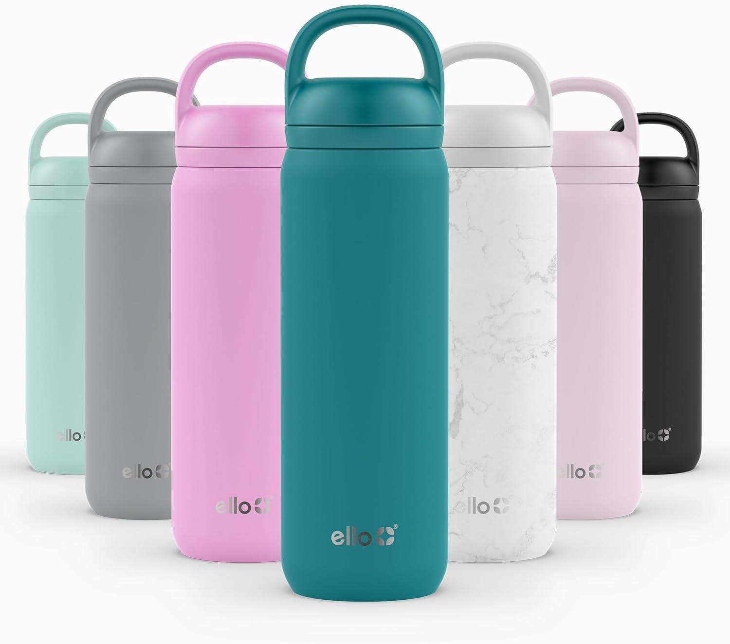 imageEllo Cooper 22oz Stainless Steel Water Bottle with Straw and Carry Handle Double Walled and Vacuum Insulated Metal Leak Proof Locking Lid with Soft Silicone Spout Reusable BPA Free AntiguaAntigua