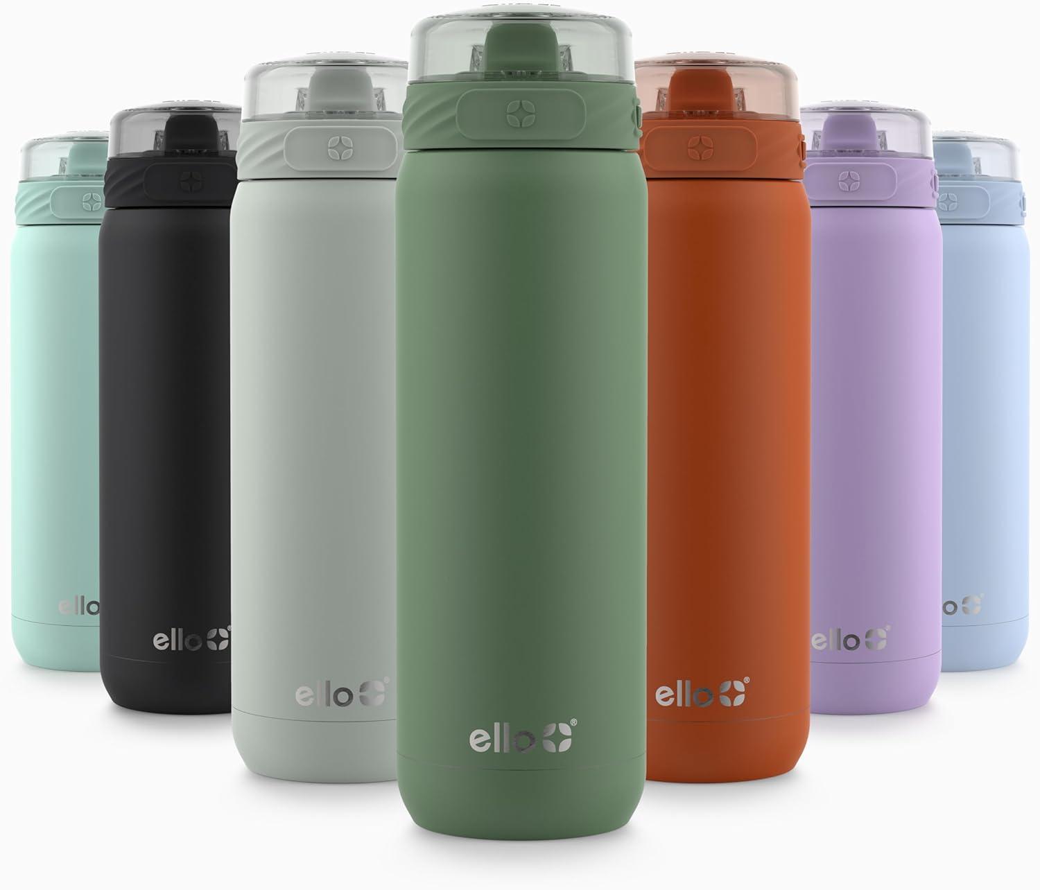 imageEllo Cooper 22oz Stainless Steel Water Bottle with Straw and Carry Handle Double Walled and Vacuum Insulated Metal Leak Proof Locking Lid with Soft Silicone Spout Reusable BPA Free AntiguaAcorn Squash