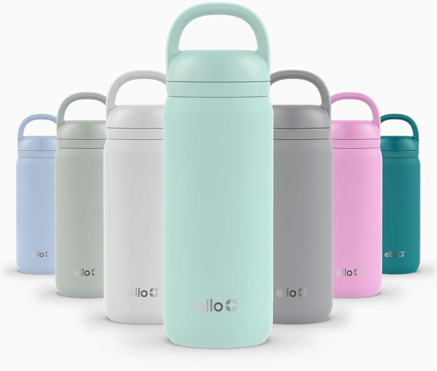imageEllo Cooper 22oz Stainless Steel Water Bottle with Straw and Carry Handle Double Walled and Vacuum Insulated Metal Leak Proof Locking Lid with Soft Silicone Spout Reusable BPA Free AntiguaYucca