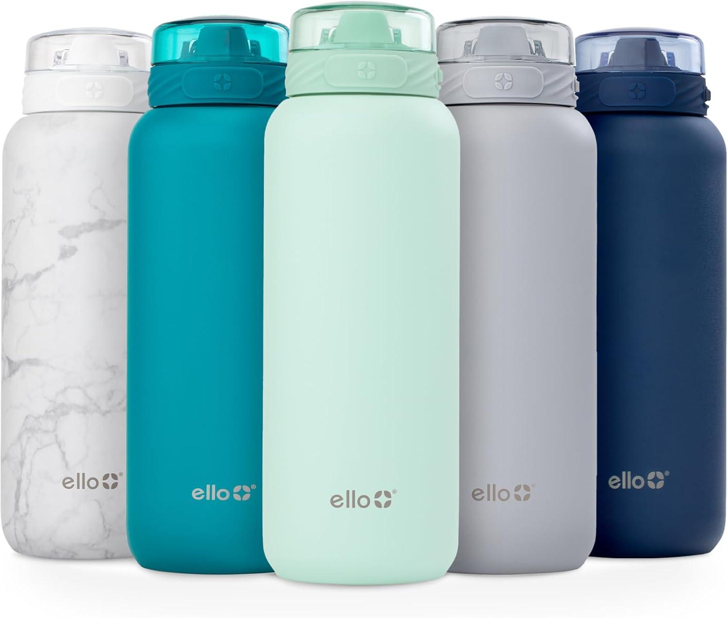 imageEllo Cooper 22oz Stainless Steel Water Bottle with Straw and Carry Handle Double Walled and Vacuum Insulated Metal Leak Proof Locking Lid with Soft Silicone Spout Reusable BPA Free AntiguaYucca