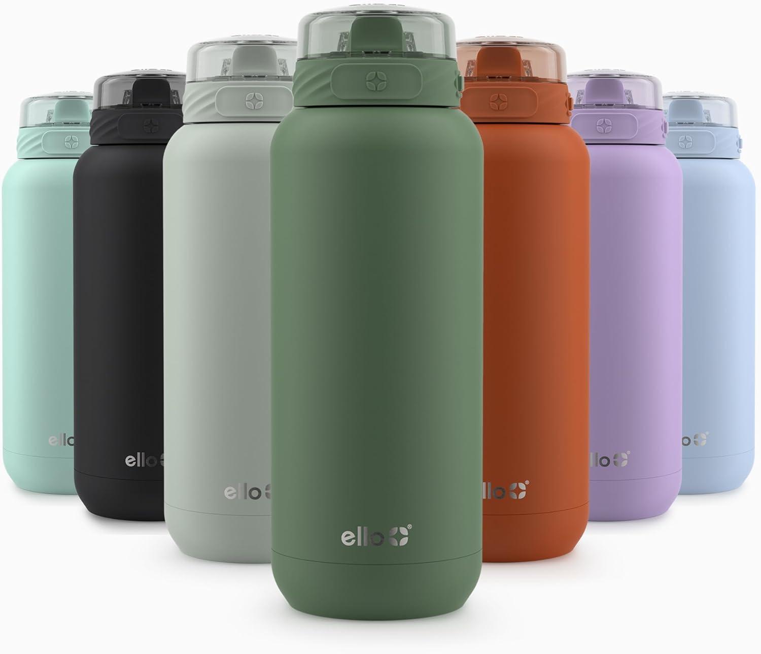 imageEllo Cooper 32oz Stainless Steel Water Bottle with Straw and Carry Handle Double Walled and Vacuum Insulated Metal Leak Proof Locking Lid with Soft Silicone Spout Reusbale BPA Free Halogen BlueAcorn Squash