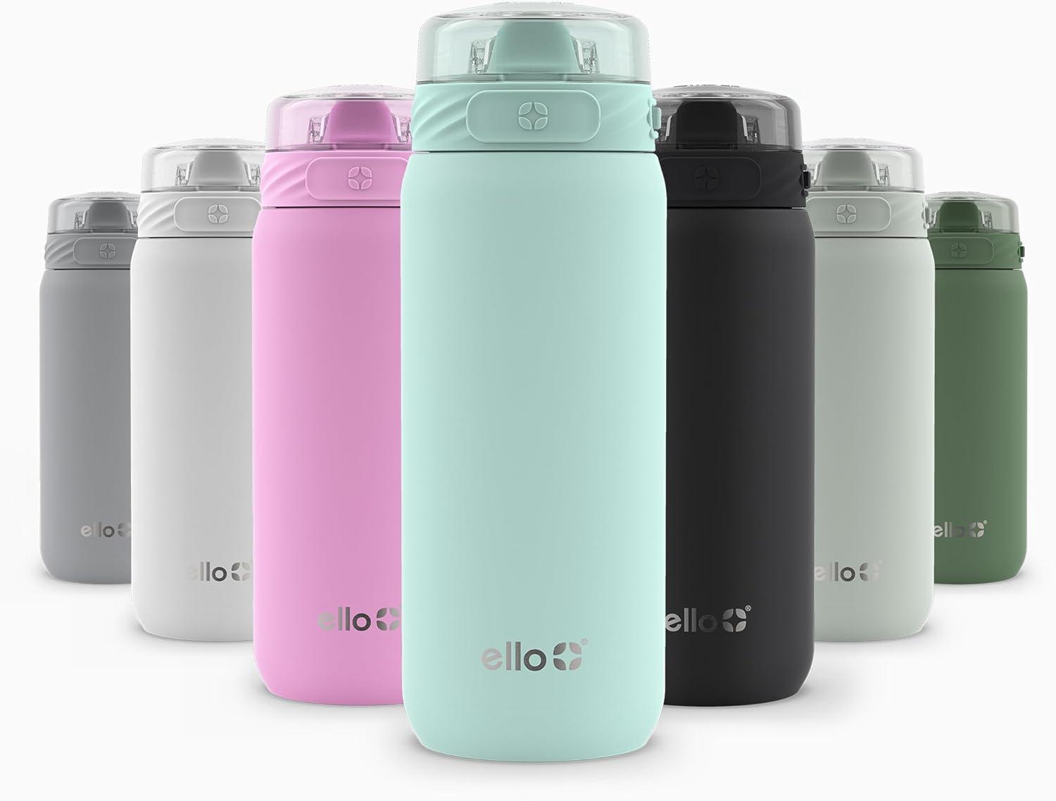 imageEllo Cooper 32oz Stainless Steel Water Bottle with Straw and Carry Handle Double Walled and Vacuum Insulated Metal Leak Proof Locking Lid with Soft Silicone Spout Reusbale BPA Free Halogen BlueYucca