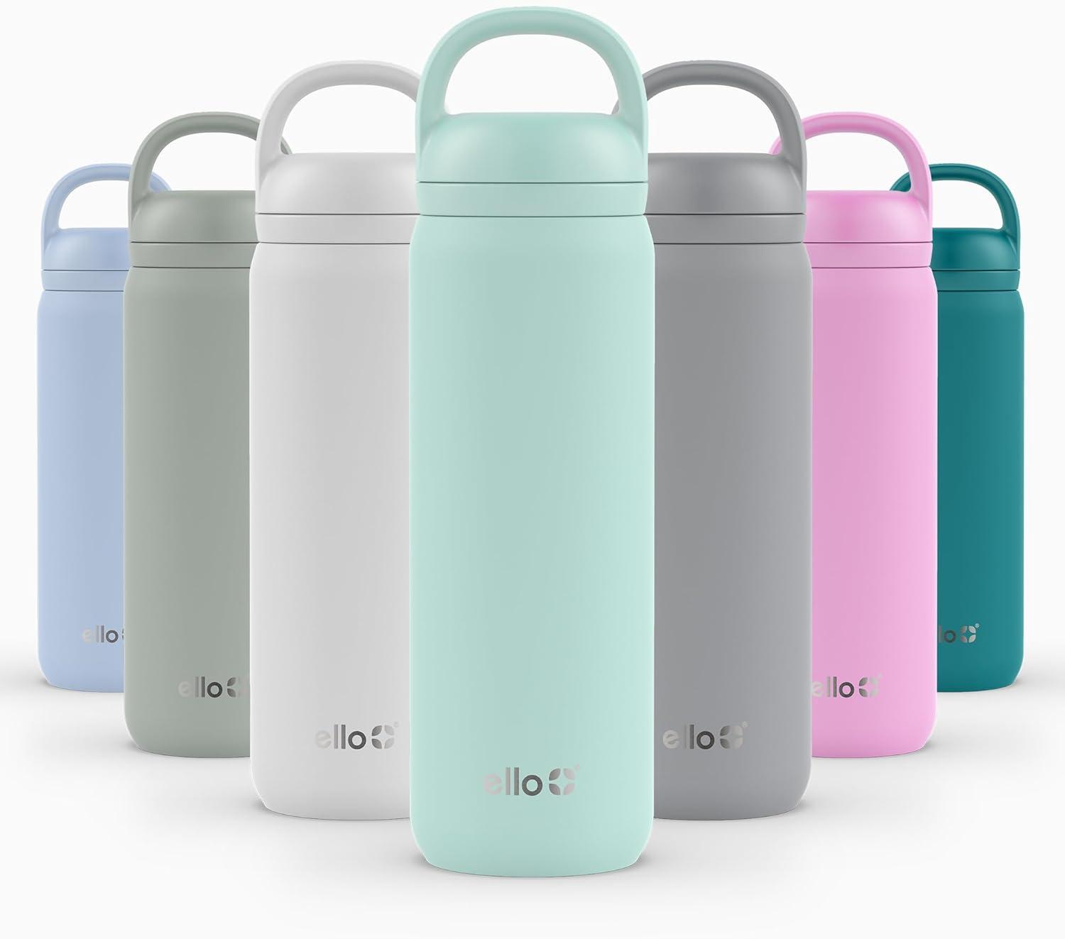 imageEllo Cooper 32oz Stainless Steel Water Bottle with Straw and Carry Handle Double Walled and Vacuum Insulated Metal Leak Proof Locking Lid with Soft Silicone Spout Reusbale BPA Free Halogen BlueYucca