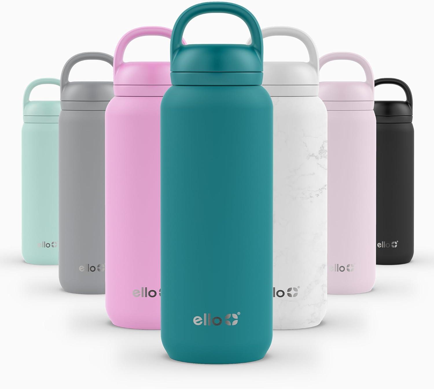 imageEllo Cooper 32oz Stainless Steel Water Bottle with Straw and Carry Handle Double Walled and Vacuum Insulated Metal Leak Proof Locking Lid with Soft Silicone Spout Reusbale BPA Free Halogen BlueAntigua
