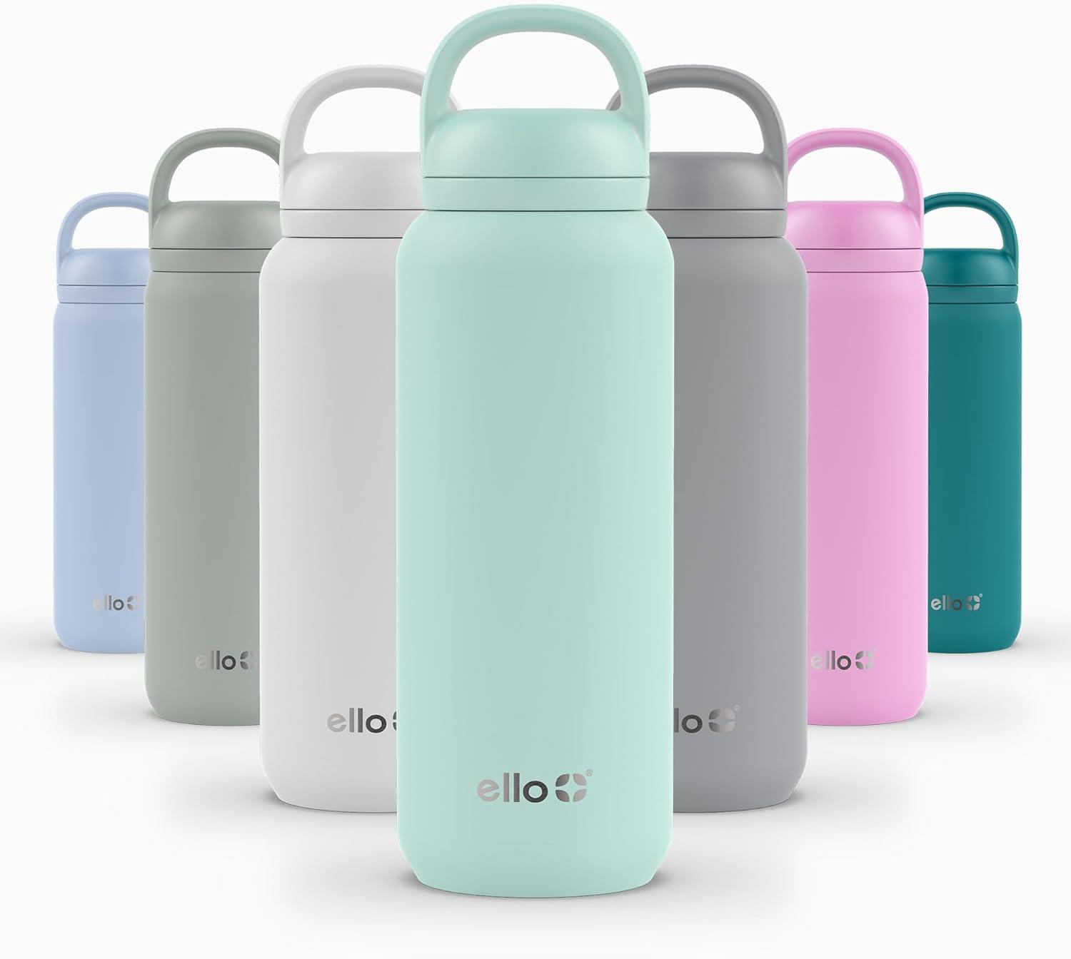 imageEllo Cooper 32oz Stainless Steel Water Bottle with Straw and Carry Handle Double Walled and Vacuum Insulated Metal Leak Proof Locking Lid with Soft Silicone Spout Reusbale BPA Free Halogen BlueYucca