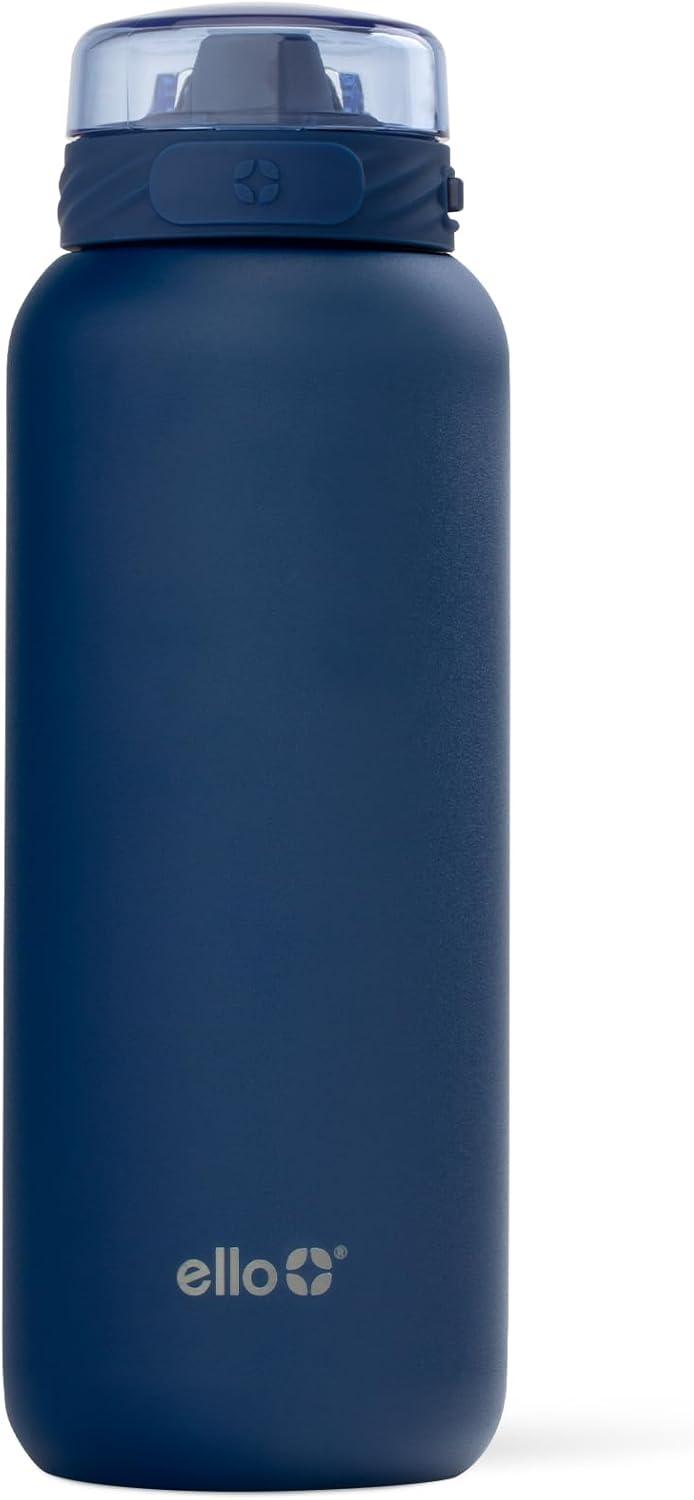 imageEllo Cooper 32oz Stainless Steel Water Bottle with Straw and Carry Handle Double Walled and Vacuum Insulated Metal Leak Proof Locking Lid with Soft Silicone Spout Reusbale BPA Free Halogen BlueWinter Solstice