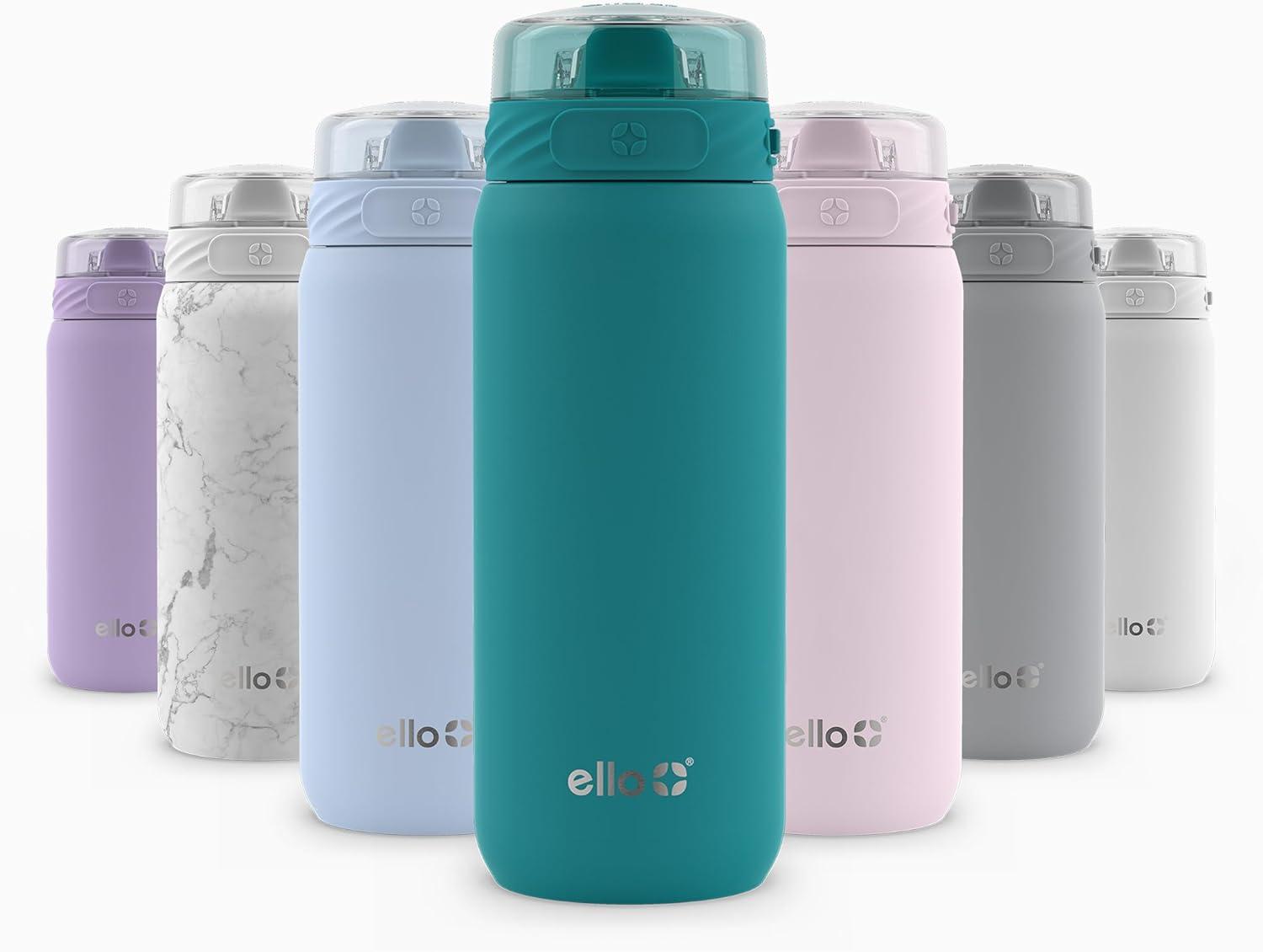 imageEllo Cooper 32oz Stainless Steel Water Bottle with Straw and Carry Handle Double Walled and Vacuum Insulated Metal Leak Proof Locking Lid with Soft Silicone Spout Reusbale BPA Free Halogen BlueAntigua