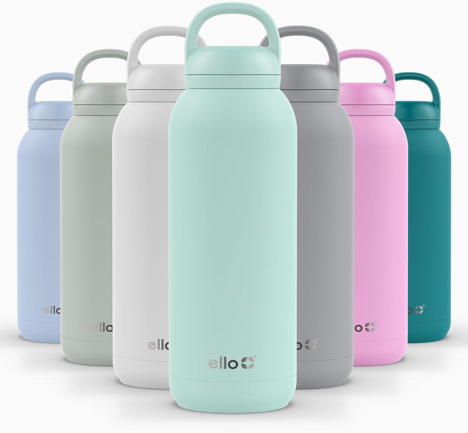 imageEllo Cooper 32oz Stainless Steel Water Bottle with Straw and Carry Handle Double Walled and Vacuum Insulated Metal Leak Proof Locking Lid with Soft Silicone Spout Reusbale BPA Free Halogen BlueYucca