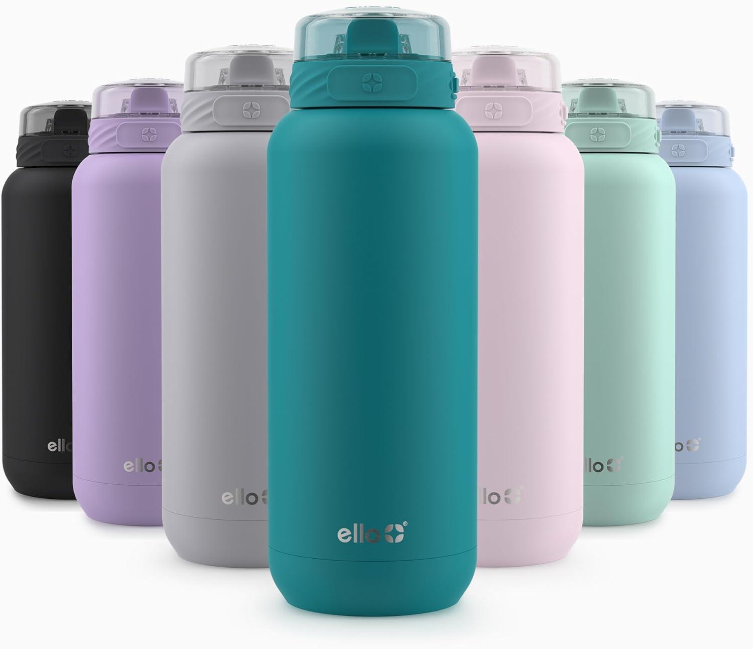imageEllo Cooper 32oz Stainless Steel Water Bottle with Straw and Carry Handle Double Walled and Vacuum Insulated Metal Leak Proof Locking Lid with Soft Silicone Spout Reusbale BPA Free Halogen BlueAntigua