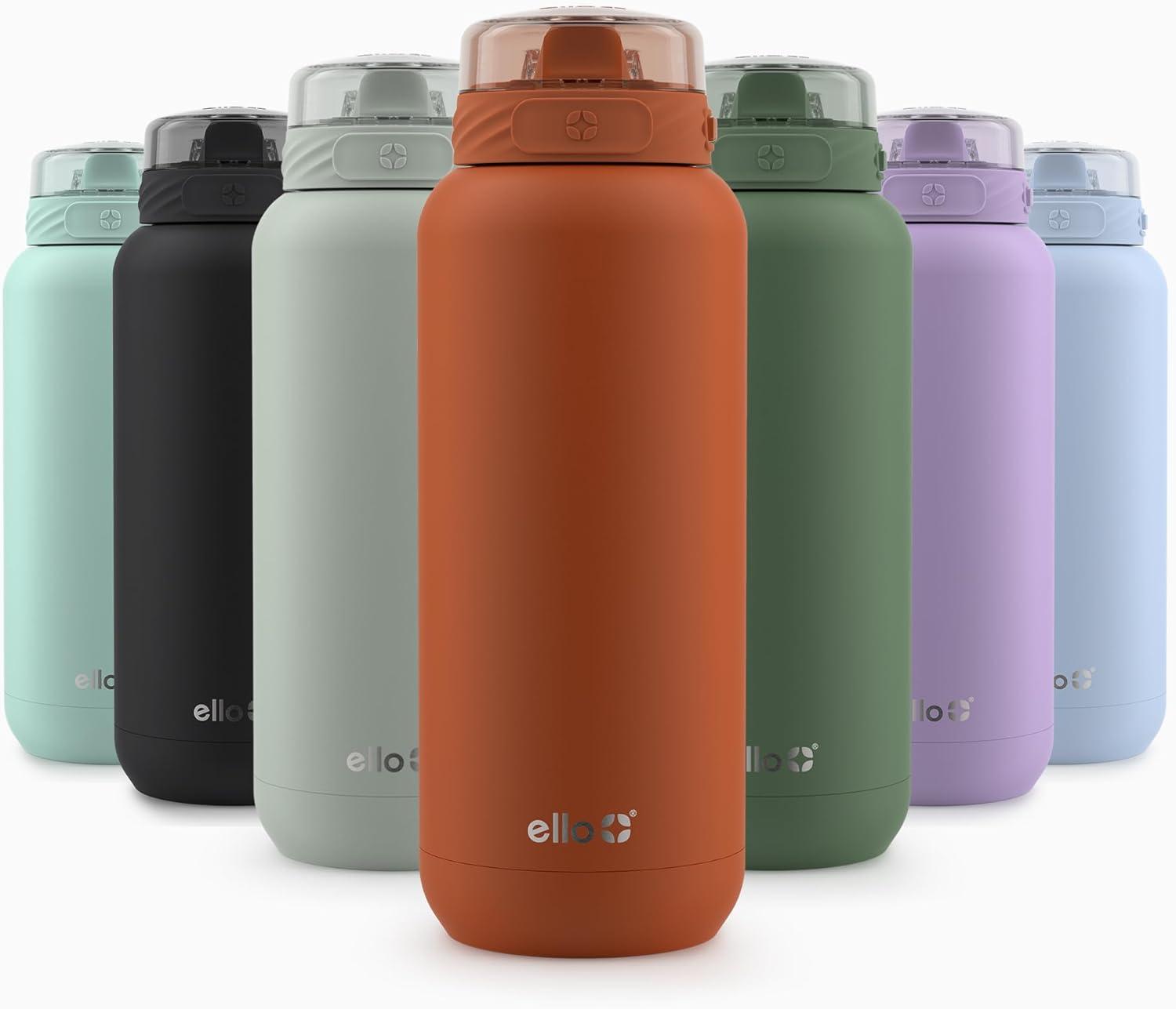 imageEllo Cooper 32oz Stainless Steel Water Bottle with Straw and Carry Handle Double Walled and Vacuum Insulated Metal Leak Proof Locking Lid with Soft Silicone Spout Reusbale BPA Free Halogen BlueBonfire