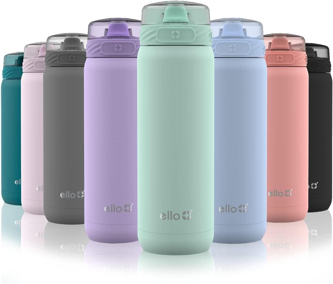imageEllo Cooper 32oz Stainless Steel Water Bottle with Straw and Carry Handle Double Walled and Vacuum Insulated Metal Leak Proof Locking Lid with Soft Silicone Spout Reusbale BPA Free Halogen BlueYucca