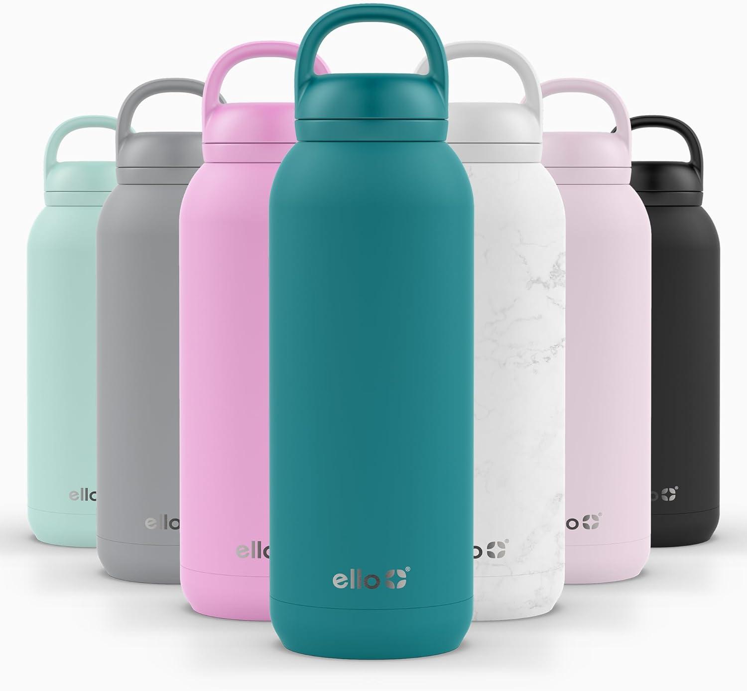 imageEllo Cooper 32oz Stainless Steel Water Bottle with Straw and Carry Handle Double Walled and Vacuum Insulated Metal Leak Proof Locking Lid with Soft Silicone Spout Reusbale BPA Free Halogen BlueAntigua