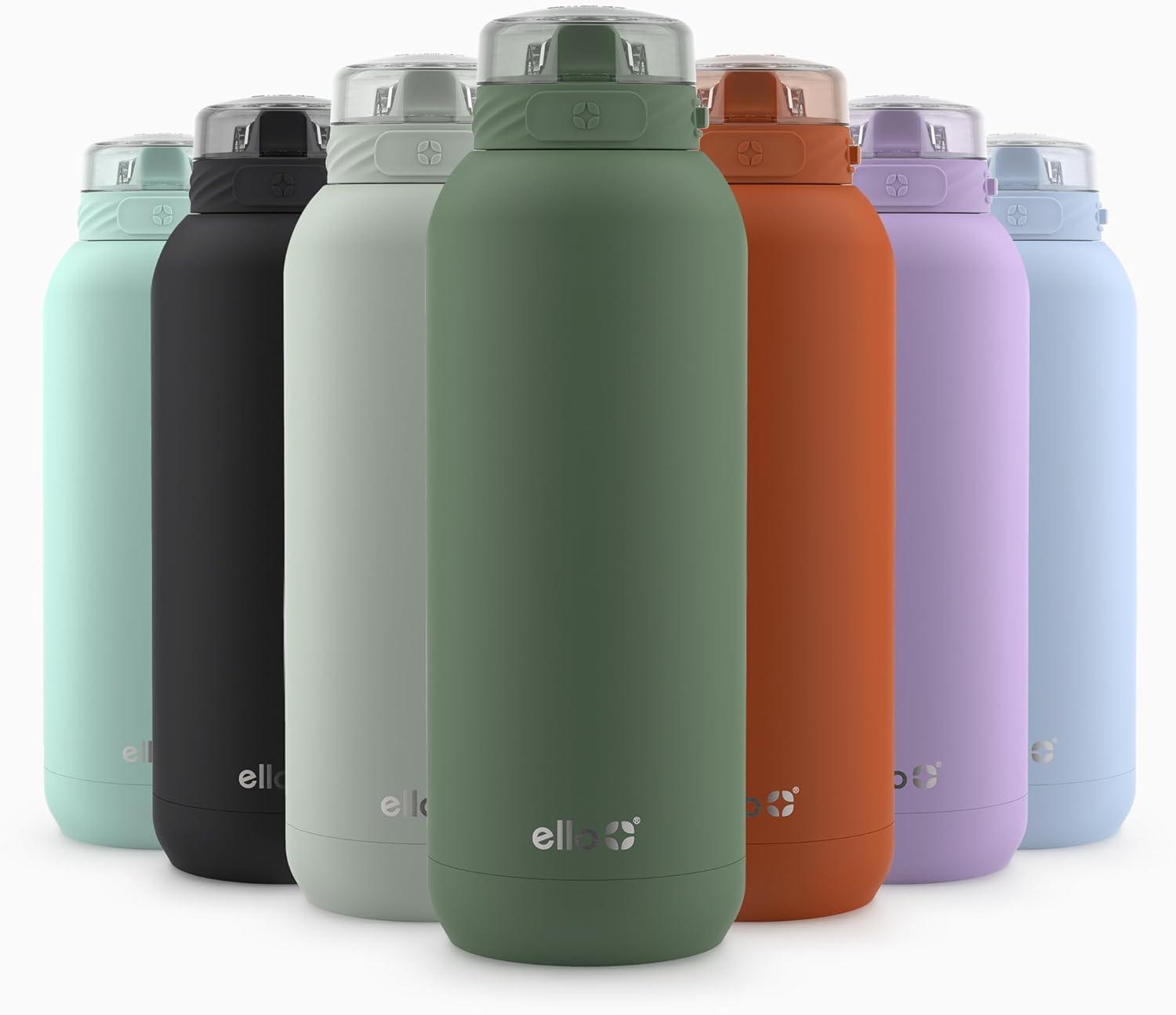 imageEllo Cooper 32oz Stainless Steel Water Bottle with Straw and Carry Handle Double Walled and Vacuum Insulated Metal Leak Proof Locking Lid with Soft Silicone Spout Reusbale BPA Free Halogen BlueAcorn Squash