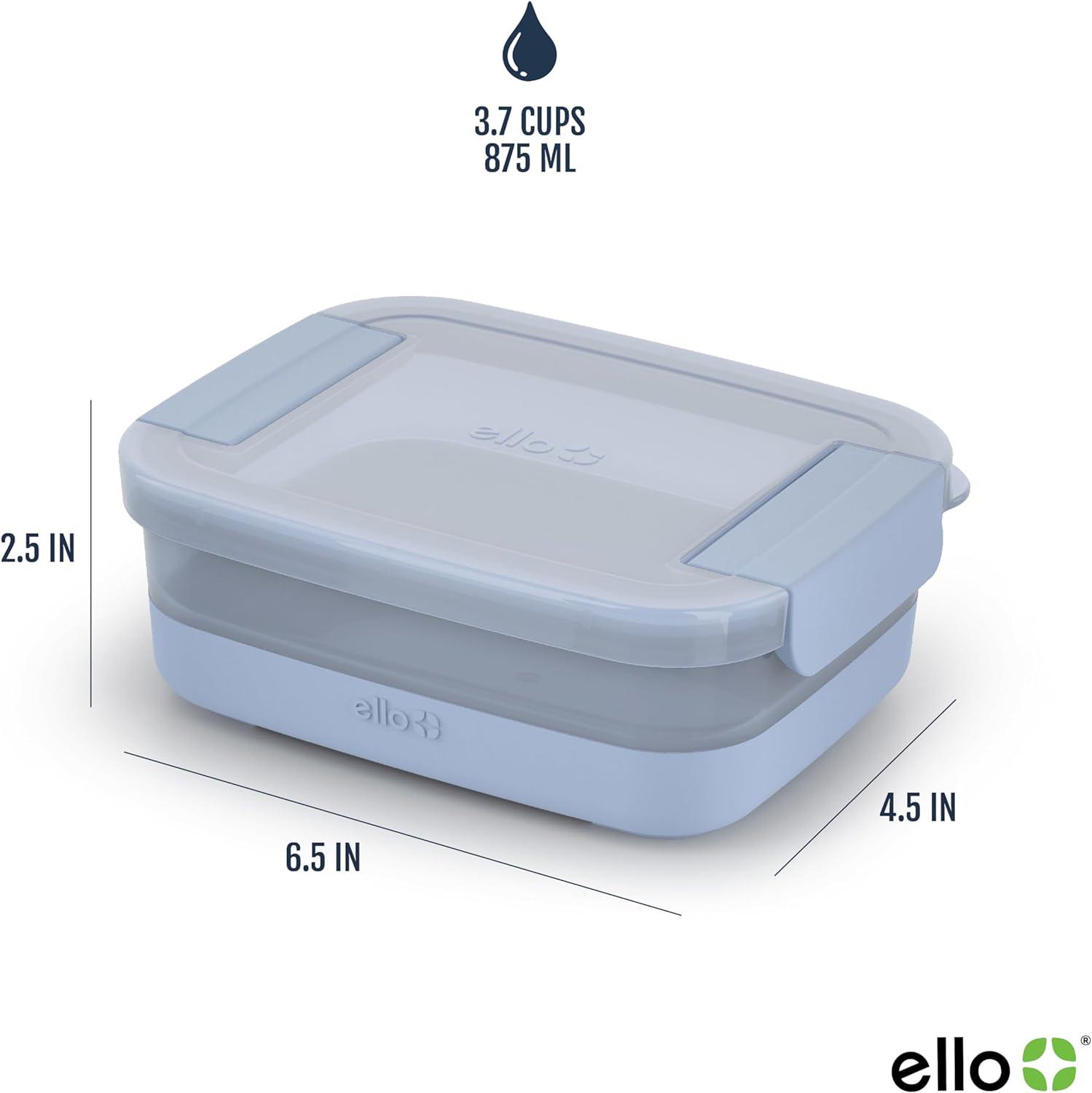 imageEllo Plastic 37 Cup Meal Prep Set 10 Pc 5 Pack Set BPA Free Plastic Food Storage Container with Silicone Boot and Airtight Lids Dishwasher Microwave and Freezer Safe Melon37 Cup Meal Prep Melon