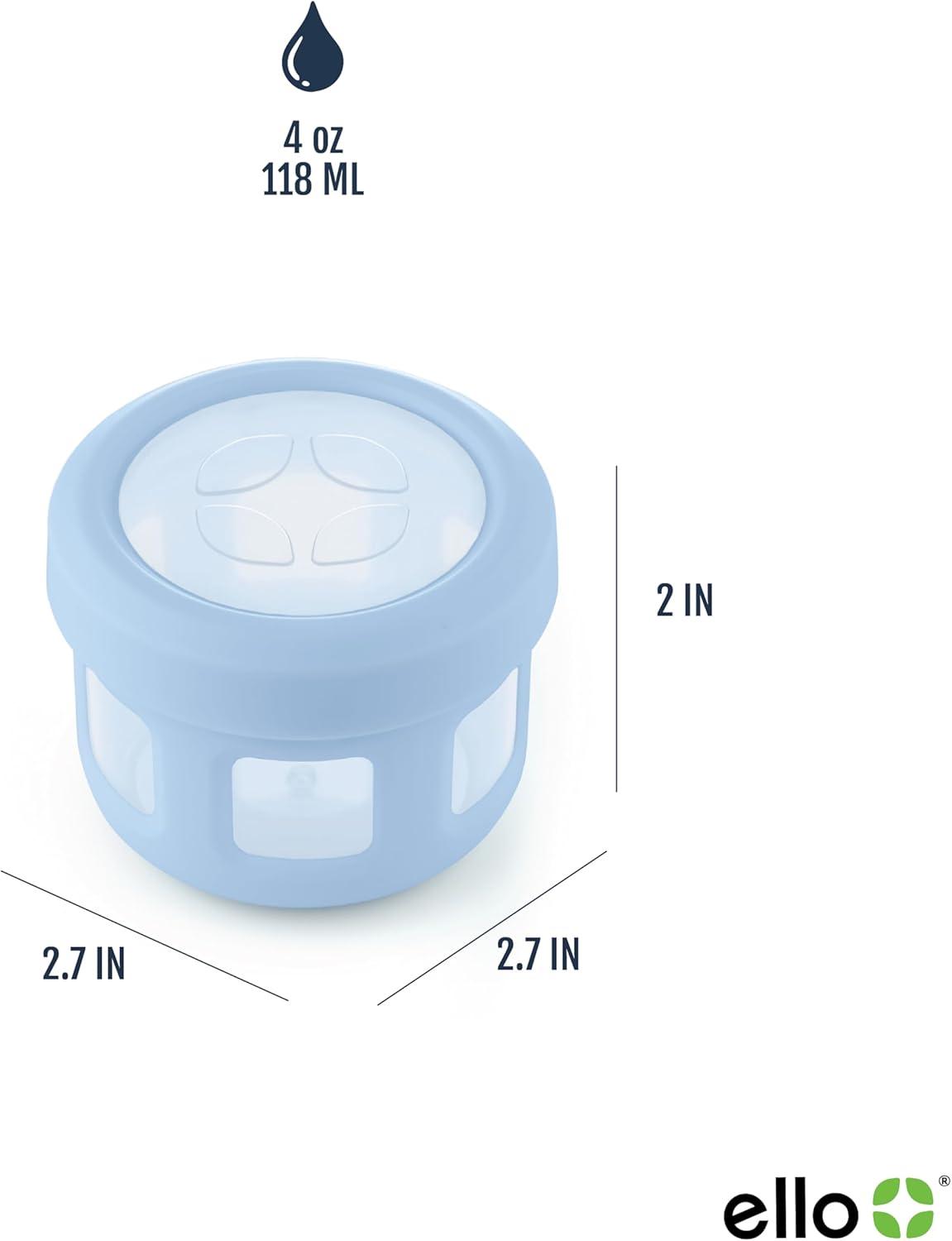 imageEllo Reusable Condiment Containers 4oz each with Screwon Leak Proof Lid Perfect for Salad Dressing Sauce Dips Lunchbox Picnic Travel Bento Box BPAFree Dishwasher SafeNeon Dreams