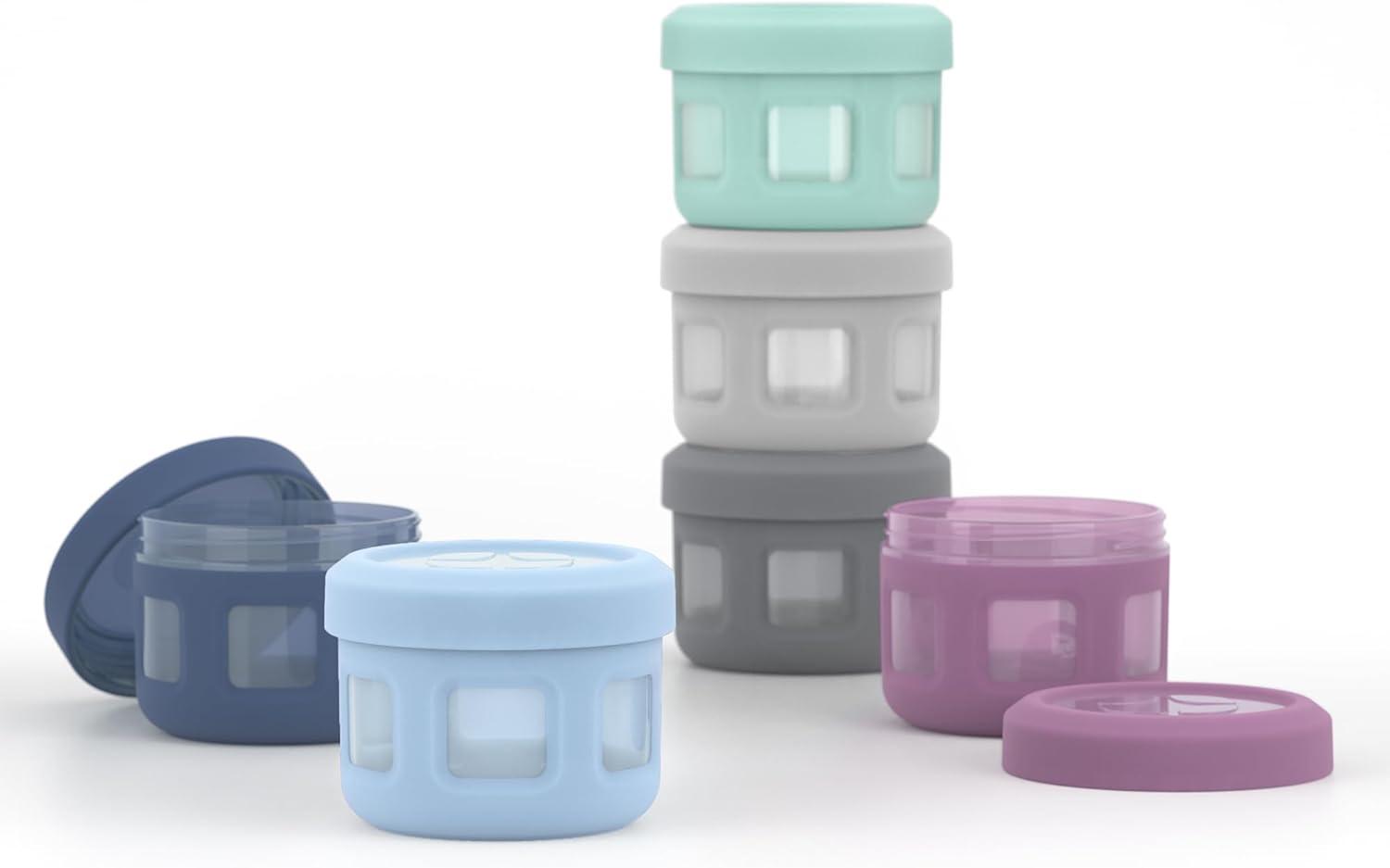 imageEllo Reusable Condiment Containers 4oz each with Screwon Leak Proof Lid Perfect for Salad Dressing Sauce Dips Lunchbox Picnic Travel Bento Box BPAFree Dishwasher SafeSugar Rush