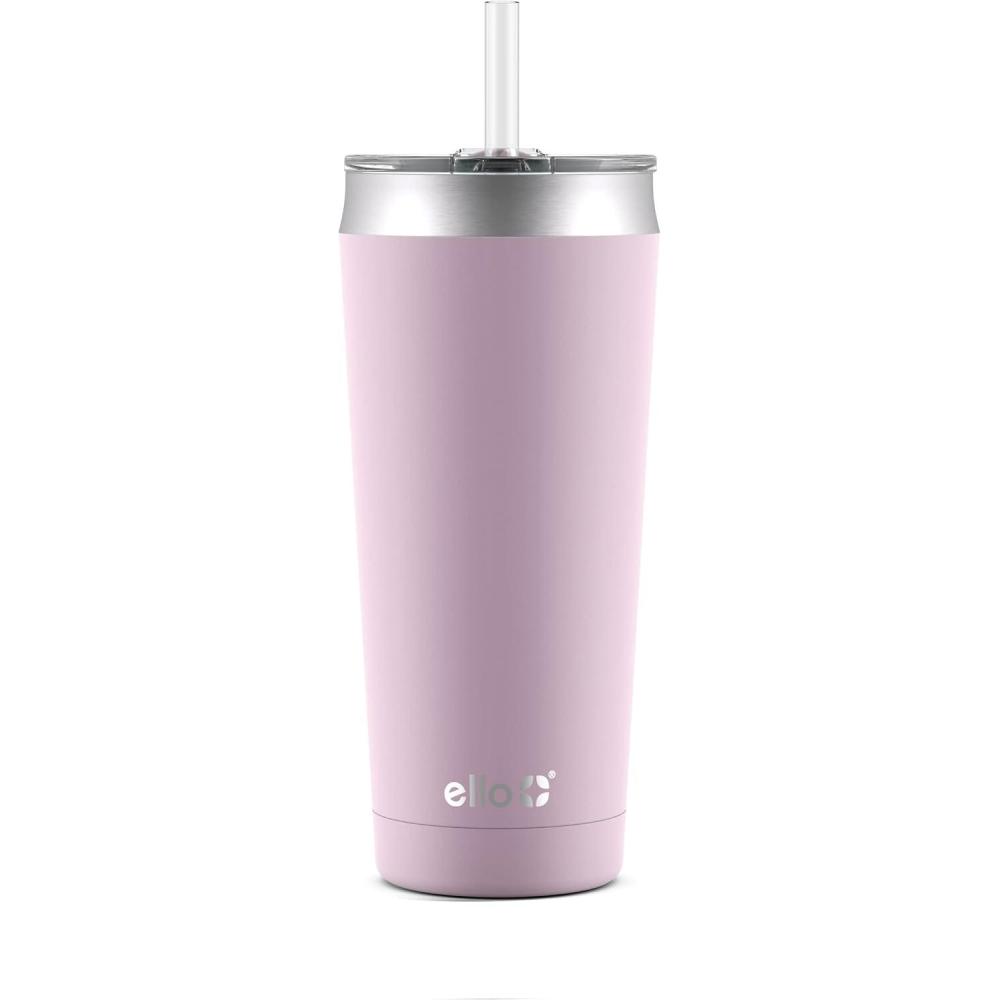imageEllo Beacon Vacuum Insulated Stainless Steel Tumbler with Slider Lid and Optional StrawCashmere Pink