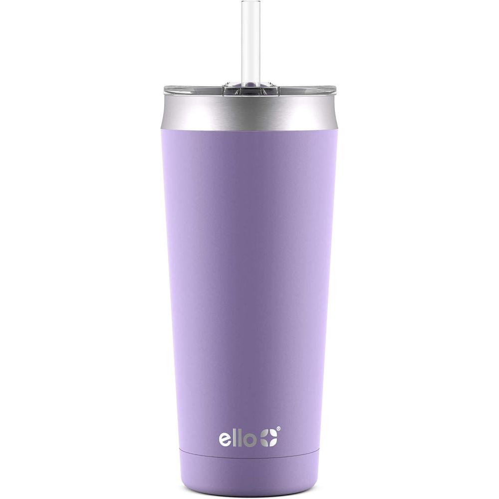 imageEllo Beacon Vacuum Insulated Stainless Steel Tumbler with Slider Lid and Optional StrawLilac
