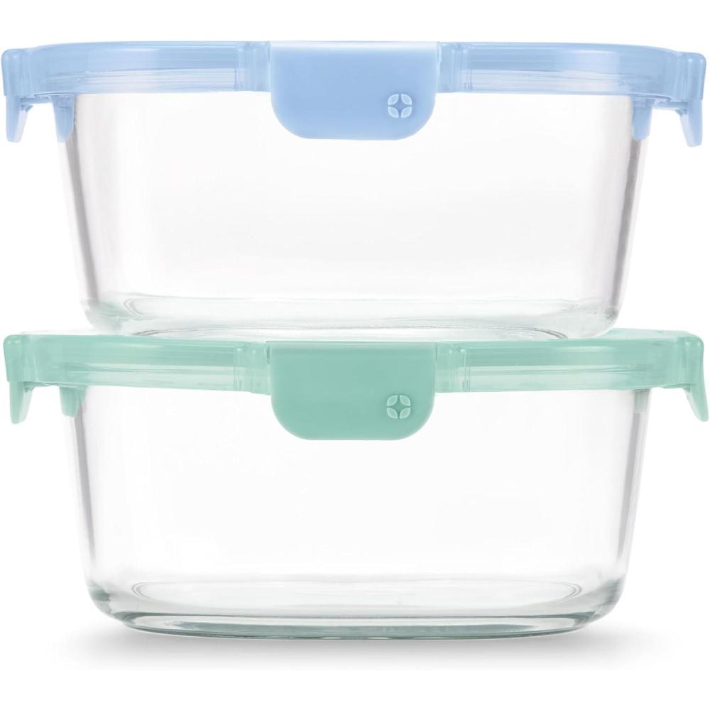 imageEllo Color Lock 3Pack 4oz Reusable Glass Condiment Containers with Screwon LeakProof Lid Perfect for Salad Dressing Sauce Dips Lunchbox Picnic BPAFree Purple RainPurple Rain
