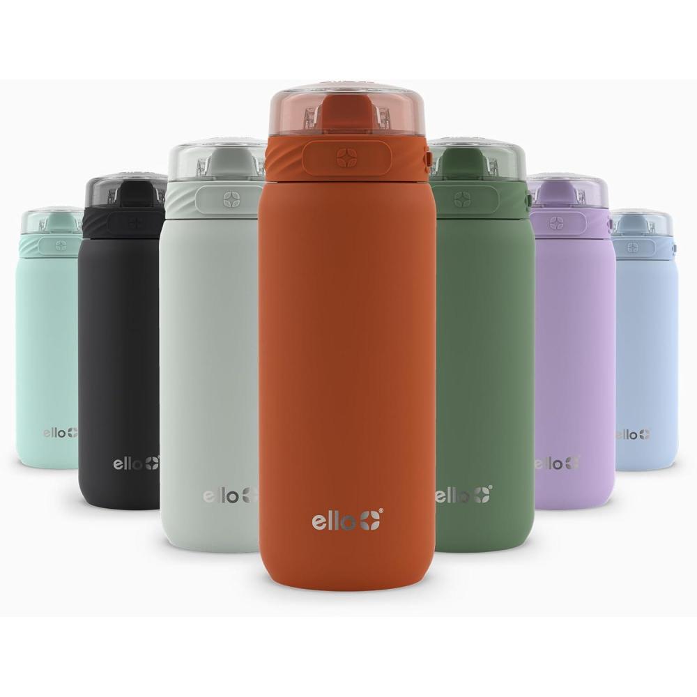 imageEllo Cooper 32oz Stainless Steel Water Bottle with Straw and Carry Handle Double Walled and Vacuum Insulated Metal Leak Proof Locking Lid with Soft Silicone Spout Reusbale BPA Free Halogen BlueBonfire