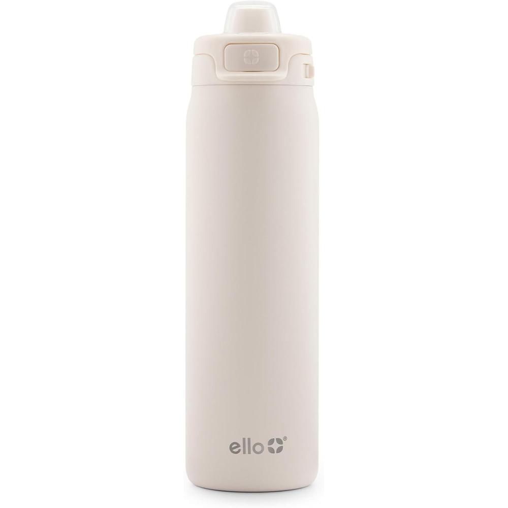 imageEllo Pop amp Fill Stainless Steel Water Bottle with Quick Fill Technology Double Walled Vacuum Insulated Metal Leak Proof Locking Lid Sip amp Chug BPA Free Holiday Gift for Him Her 22oz 32oz 40ozCream