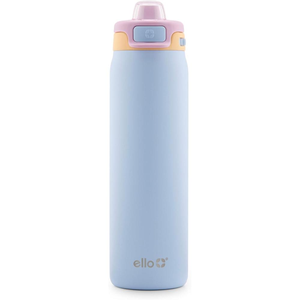 imageEllo Pop amp Fill Stainless Steel Water Bottle with Quick Fill Technology Double Walled Vacuum Insulated Metal Leak Proof Locking Lid Sip amp Chug BPA Free Holiday Gift for Him Her 22oz 32oz 40ozCoastal Sunrise