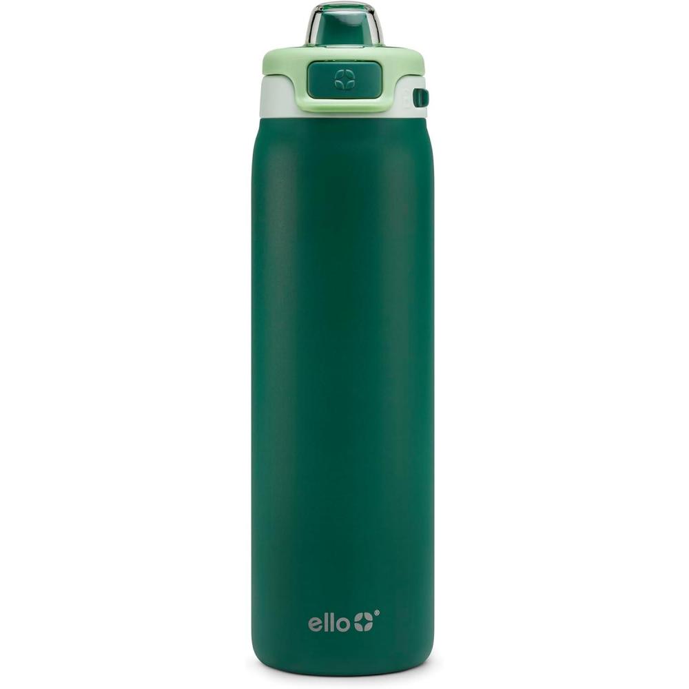 imageEllo Pop amp Fill Stainless Steel Water Bottle with Quick Fill Technology Double Walled Vacuum Insulated Metal Leak Proof Locking Lid Sip amp Chug BPA Free Holiday Gift for Him Her 22oz 32oz 40ozForest Mist