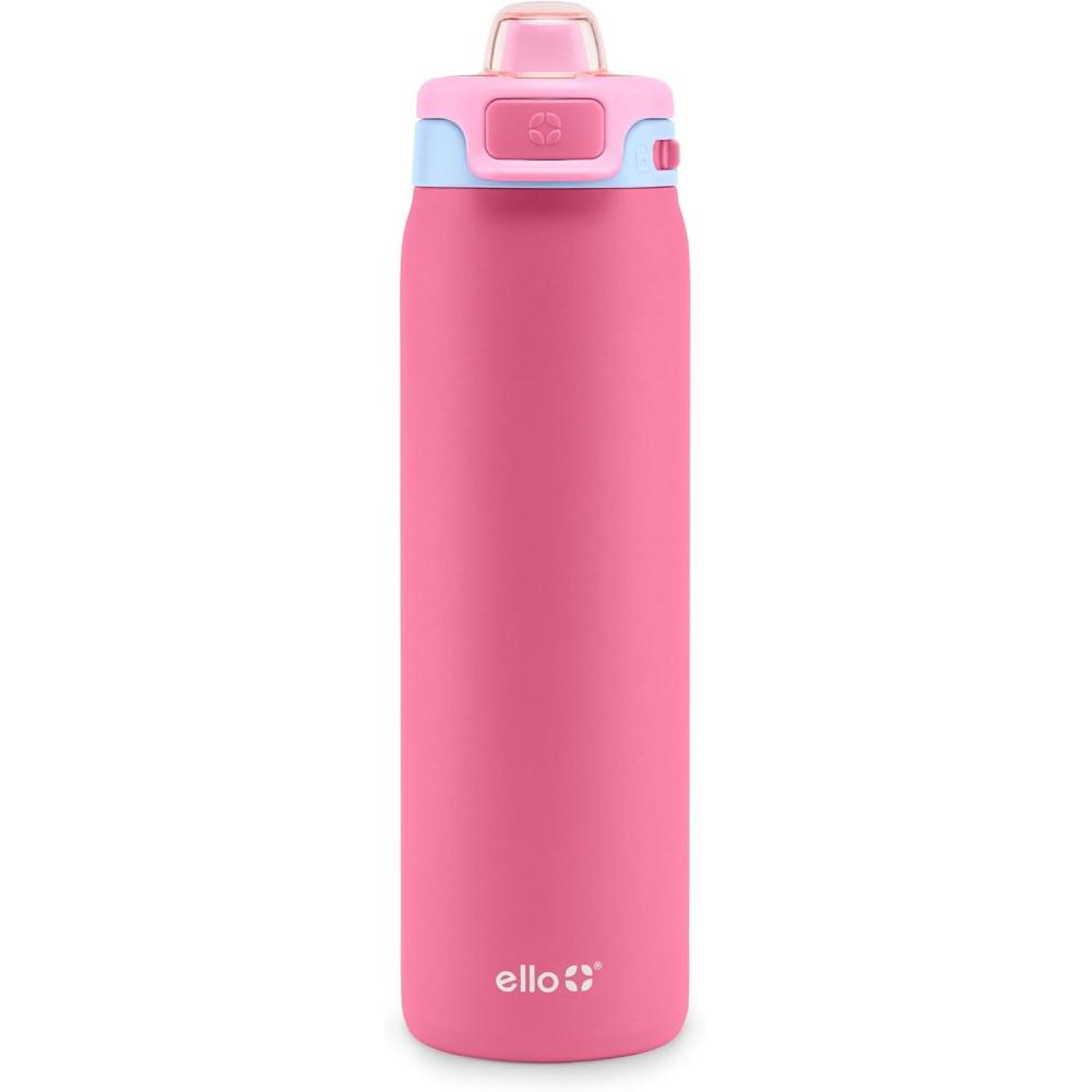 imageEllo Pop amp Fill Stainless Steel Water Bottle with Quick Fill Technology Double Walled Vacuum Insulated Metal Leak Proof Locking Lid Sip amp Chug BPA Free Holiday Gift for Him Her 22oz 32oz 40ozCherry Breeze
