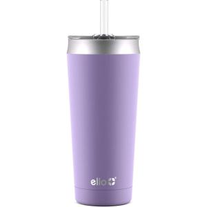 Ello Beacon Vacuum Insulated Stainless Steel Tumbler with Slider Lid and Optional Straw(Lilac)