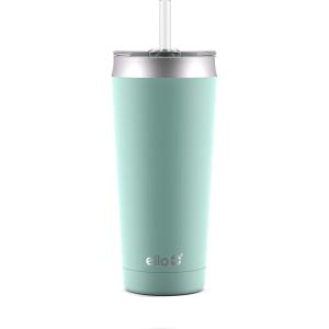 Ello Beacon Vacuum Insulated Stainless Steel Tumbler with Slider Lid and Optional Straw(Yucca)