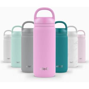 Ello Cooper 22oz Stainless Steel Water Bottle with Straw and Carry Handle, Double Walled and Vacuum Insulated Metal, Leak Proof Locking Lid with Soft Silicone Spout, Reusable, BPA Free, Antigua(Bubblegum)