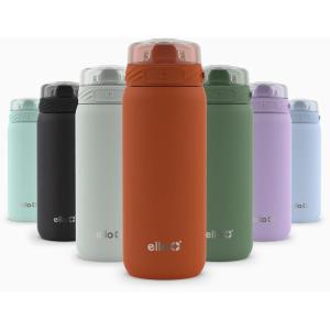 Ello Cooper 32oz Stainless Steel Water Bottle with Straw and Carry Handle, Double Walled and Vacuum Insulated Metal, Leak Proof Locking Lid with Soft Silicone Spout, Reusbale, BPA Free, Halogen Blue(Bonfire)