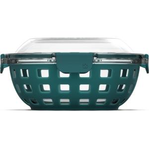 Ello Duraglass Meal Prep Lunch Bowl Container, 5 cup- Glass Food Storage Container with Silicone Sleeve and Airtight BPA-Free Plastic Lid, Dishwasher, Microwave, and Freezer Safe(Watercress)