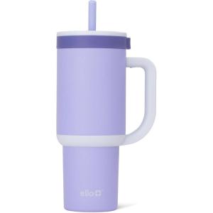 Ello Oasis 24oz Tumbler with Handle & Retracting Straw | Reusable Insulated Stainless Steel Cup 100% Leakproof, Gifts for Teens Women Men | Keeps cold for 24 Hours, Cup Holder Friendly, Orange Daisies(Twilight Blush)
