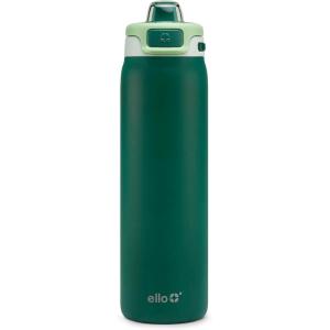 Ello Pop & Fill Stainless Steel Water Bottle with Quick Fill Technology, Double Walled Vacuum Insulated Metal, Leak Proof Locking Lid, Sip & Chug, BPA Free, Holiday Gift for Him Her, 22oz, 32oz, 40oz(Forest Mist)