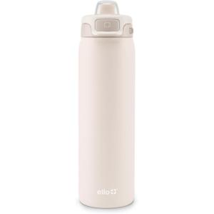Ello Pop & Fill Stainless Steel Water Bottle with Quick Fill Technology, Double Walled Vacuum Insulated Metal, Leak Proof Locking Lid, Sip & Chug, BPA Free, Holiday Gift for Him Her, 22oz, 32oz, 40oz(Tonal Cream)