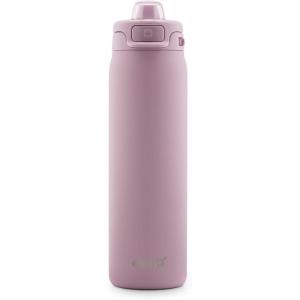 Ello Pop & Fill Stainless Steel Water Bottle with Quick Fill Technology, Double Walled Vacuum Insulated Metal, Leak Proof Locking Lid, Sip & Chug, BPA Free, Holiday Gift for Him Her, 22oz, 32oz, 40oz(Mauve)