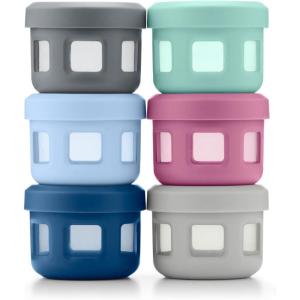 Ello Reusable Condiment Containers 4oz each with Screw-on Leak Proof Lid | Perfect for Salad Dressing Sauce Dips Lunchbox Picnic Travel Bento Box | BPA-Free | Dishwasher Safe(Sugar Rush)