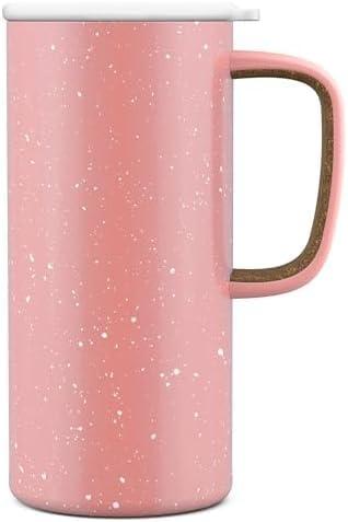 imageEllo Campy 18oz Stainless Steel Travel Mug with Handle and LeakProof Slider Lid Reusable Vacuum Insulated Perfect for Coffee or Tea Home Gift Travel Office BPA Free Georgia PeachGeorgia Peach