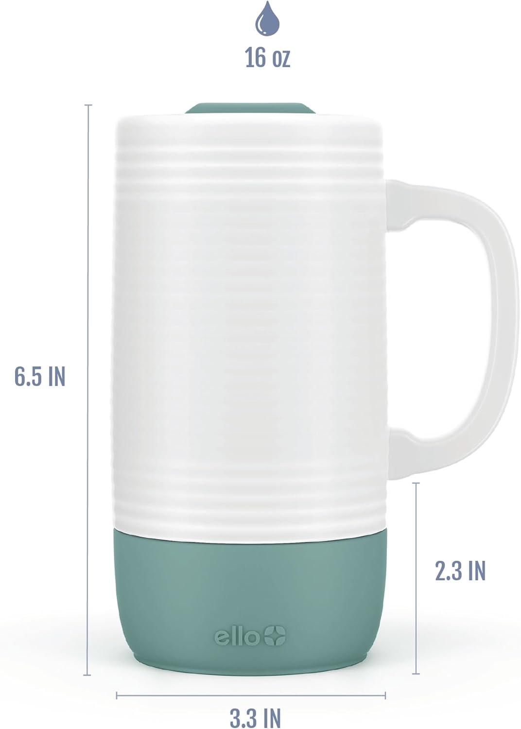 imageEllo Jane 18oz Ceramic Travel Mug with Handle SplashResistant Slider Lid and Builtin Coaster Perfect for Coffee and Tea BPA Free Dishwasher Safe Holiday Gift Her Him MidnightAlligator