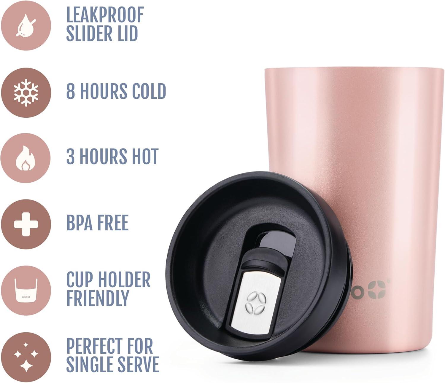 imageEllo Jones Stainless Steel Travel Coffee Mug Travel Tea Mug 11oz RosegoldRosegold