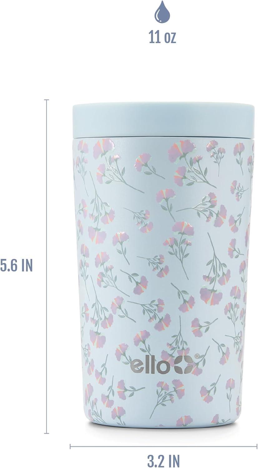 imageEllo Jones Stainless Steel Travel Coffee Mug Travel Tea Mug 11oz RosegoldSerene Blooms