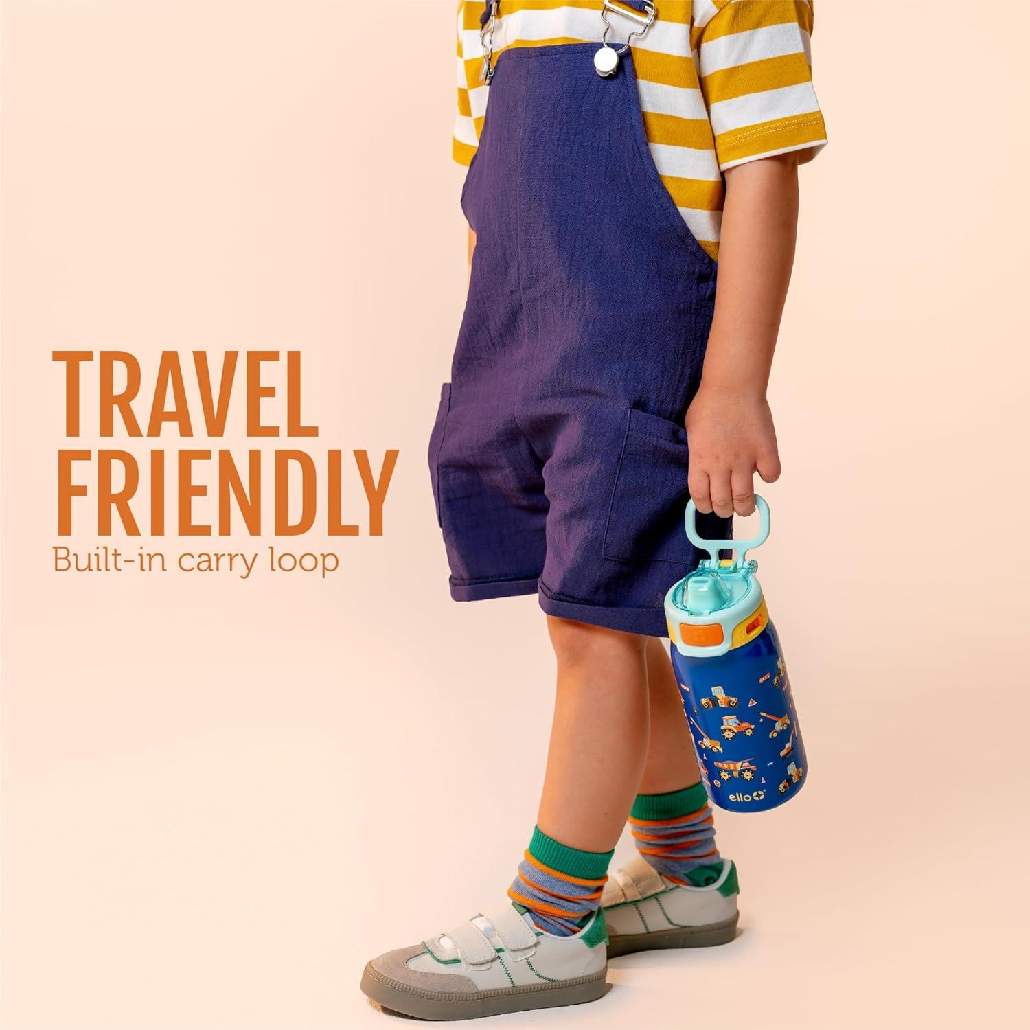 imageEllo Kids Pop amp Fill 12oz Toddler Water Bottle with Quick Fill Lid DoubleWall Vacuum Insulated Stainless Steel Leak Proof BPA Free Sip amp Chug For School Lunchboxes To the RescueTo the Rescue